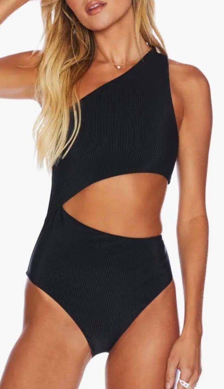 Beach Riot Black Celine One Piece Swim Suit XL NWT